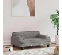 vidaXL Lit pour chien 171892 similicuir gris 70x45x30 cm