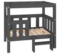 Vidaxl Lit Pour Chien Gris 75,5x63,5x70 Cm Bois De Pin Solide