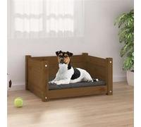 vidaXL Lit pour chien Marron miel 55,5x45,5x28 cm Bois massif de pin 821445 Marron G