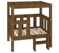 vidaXL Lit pour Chien Marron Miel 65,5x43x70 cm Bois de Pin Solide Couchage