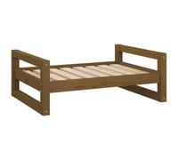 Vidaxl Lit Pour Chien Marron Miel 75,5x55,5x28 Cm Bois De Pin Solide