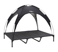 Vidaxl Lit Pour Chien Surélevé Avec Toit Amovible Noir Xl Acier