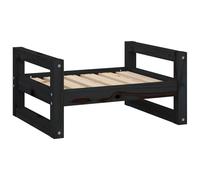 Vidaxl Lit Pour Chien Noir 55,5x45,5x28 Cm Bois De Pin Solide