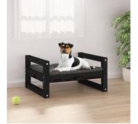 vidaXL Lit pour chien Noir 55,5x45,5x28 cm Bois de pin solide 821471