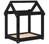 Vidaxl Lit Pour Chien Noir 61x50x70 Cm Bois De Pin Solide