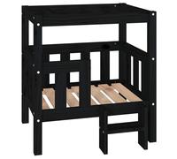 Vidaxl Lit Pour Chien Noir 65,5x43x70 Cm Bois De Pin Solide