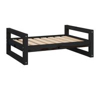 Vidaxl Lit Pour Chien Noir 75,5x55,5x28 Cm Bois De Pin Solide