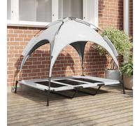 Vidaxl Lit Pour Chien Surélevé Avec Toit Amovible Gris Argenté Xl Acier