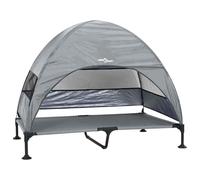 vidaXL Lit pour Chien Surélevé avec Toit Amovible Gris Clair XL Acier