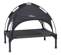 Vidaxl Lit Pour Chien Surélevé Avec Toit Amovible Noir S Acier