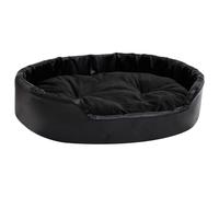 Vidaxl Lit Pour Chiens Noir 90x79x20 Cm Peluche Et Similicuir