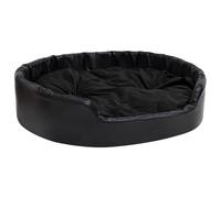 Vidaxl Lit Pour Chiens Noir 99x89x21 Cm Peluche Et Similicuir
