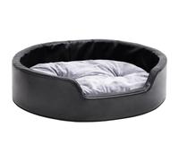 Vidaxl Lit Pour Chiens Noir Et Gris 69x59x19 Cm Peluche Et Similicuir
