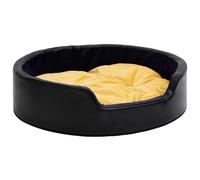 Vidaxl Lit Pour Chiens Noir Et Jaune 99x89x21 Cm Peluche Et Similicuir