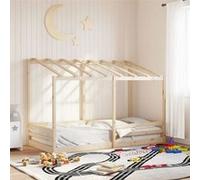 vidaXL Lit pour enfants avec toit blanc 80x200 cm bois massif de pin, cadre de lit pour enfants, lit pour enfants en bois, 847004 Blanc G