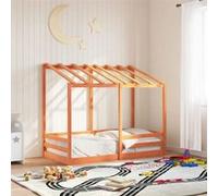 vidaXL Lit d'enfant avec toit brun cireux 80x160 cm pin massif