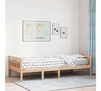 vidaXL Lit pour enfants sans matelas 90x190 cm bois de pin massif, lit simple, lit mi-hauteur, lit en bois, lit mi-hauteur 855030 Marron G