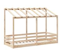 vidaXL Lit pour enfants avec toit 90x190 cm bois massif de pin, cadre de lit pour enfants, lit pour enfants en bois, meuble 847006 Beige G