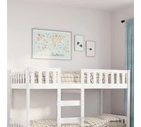 vidaXL Lit pour enfants sans matelas blanc 75x190cm bois de pin massif, lit mezzanine, lit mezzanine avec échelle, cadre de 855022