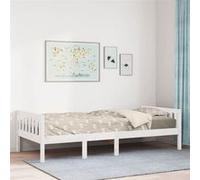 vidaXL Lit pour enfants 855034 – Bois de pin massif blanc 75x190 cm – Sans matelas
