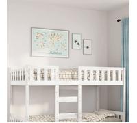 vidaXL Lit pour enfants sans matelas blanc 90x190cm bois de pin massif, lit mezzanine, lit mezzanine avec échelle, cadre de 855019