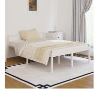 vidaXL Lit pour personne âgée blanc 140x190 cm bois de pin massif 810595