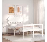 Lit leandre vidaxl 205.5 x 125.5 x 80.5 cm en bois sommier a lattes de couleur Beige G