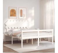 vidaXL Lit pour personne âgée et tête de lit 160x200 cm bois massif 3195557