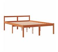 vidaXL Lit pour Personne Âgée, Lit Double avec Tête de Lit, Lit Adulte, Meuble de Chambre, Moderne, Cire Marron 120x190cm Bois de Pin Massif