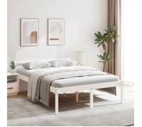 vidaXL Lit pour Personne Agée, Sommier à Lattes Lit Double pour Adulte, Meuble de Chambre à Coucher Maison Intérieur, Blanc 810590