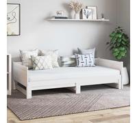 vidaXL Lit Pull-out de Jour Blanc 180 x 200 cm Pin massif