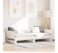 vidaXL Lit d'appoint extractible Cadre de lit gigogne 90x200 cm pin massif Blanc