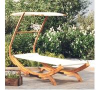 Vidaxl Hamac Avec Auvent 100x198x150 Cm Bois D'épicéa Massif Crème