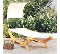 Lit repos avec auvent 100x200x126 cm Bois courbé massif Crème
