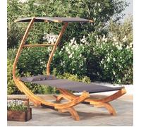 vidaXL Lit repos et auvent 100x190x134 cm Bois courbé massif Anthracite
