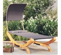 vidaXL Lit repos et auvent 100x200x126 cm Bois courbé Anthracite