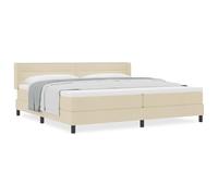 vidaXL lit Ressort avec tête de lit réglable crème 200 x cm, Design Moderne, Housse Amovible, Mousse Haute densité, Meuble de Chambre, Ensemble Matelas, Cadre de Sommeil Multi-Zone