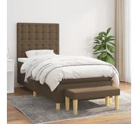 Vidaxl Lit ¿¿ Sommier Tapissier Avec Matelas Marron Fonc¿¿ 90x190 Cm