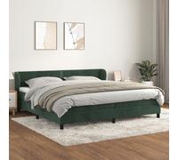 Vidaxl Lit ¿¿ Sommier Tapissier Et Matelas Vert Fonc¿¿ 200x200cm Velours Vert