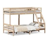 vidaXL Lit superposé 80x200/120x200 cm bois de pin massif marron