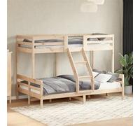 vidaXL Lit superposé 80x200/120x200 cm bois de pin massif, lit, cadre de lit, lit loft, meubles de chambre à coucher, 3207161 Beige G
