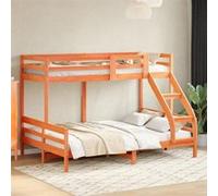 Vidaxl Lit Superposé Sans Matelas 80x200/140x200 Cm Bois Massif Marron