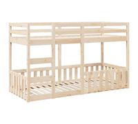 vidaXL Lit superposé 80x200 cm Bois de pin Massif, Cadre de lit superposé Bas, Meubles de Chambre à Coucher, Cadre de lit superposé avec marches