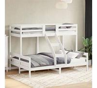 vidaXL Lit superposé 90x200/140x200 cm sans matelas blanc bois massif