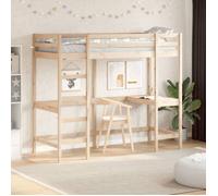 vidaXL Lit Superposé avec Bureau, Lit Mezzanine avec Sommier à Lattes pour Enfant, Meuble de Chambre, Moderne, 75x190 cm 842862