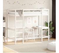 vidaXL Lit Superposé avec Bureau, Lit Mezzanine avec Sommier à Lattes pour Enfant, Meuble de Chambre, Moderne, Blanc 100x200 842847