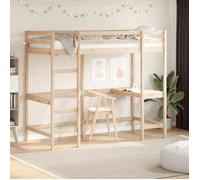Vidaxl Lit Superposé Avec Bureau 100x200 Cm Bois De Pin Massif Marron
