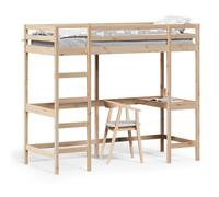 Vidaxl Lit Superposé Avec Bureau 80x200 Cm Bois De Pin Massif Marron