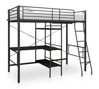 Lit Superposé Avec Cadre De Table Noir Métal - Vidaxl Noir