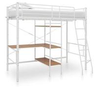 vidaXL Lit Superposé avec Cadre de Table Structure de Lit Cadre de Lit Enfants Chambre à Coucher Maison Intérieur Blanc Métal 90x200 cm 287906 Blanc G